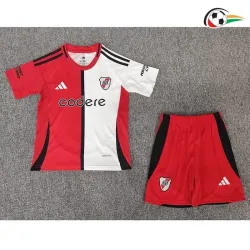 River Plate Equipacione Futebol Alternativa 2025/26 Infantil Vermelho/Branco