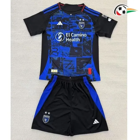 Camisola San Jose Earthquakes Qualidade TAILANDESA Local Primeiro Kit 2025/26 Infantil Azul/Preto