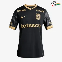 Camiseta Atlético Nacional Replicas Visitante Segundo Kit 2025/26 Preto