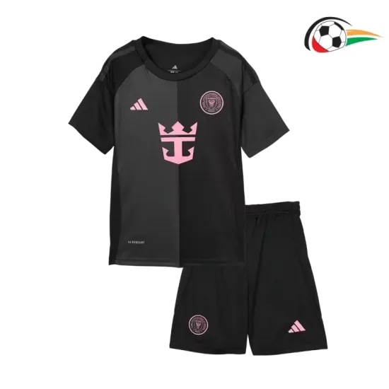 Camiseta Inter Miami Qualidade Premium Away Segundo Kit 2025/26 Infantil Preto