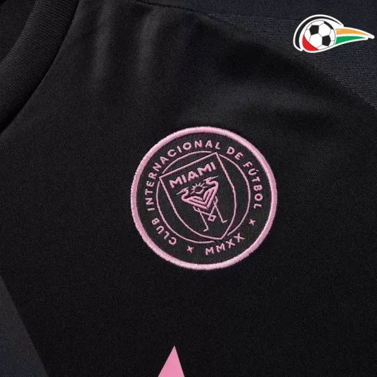 Camiseta Inter Miami Qualidade Premium Away Segundo Kit 2025/26 Infantil Preto