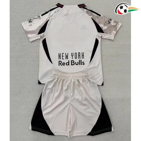Equipacione New York Red Bulls Qualidade AAA Away 2025/26 Infantil Branco/Preto Equipacione New York Red Bulls Qualidade AAA Away 2025/26 Infantil Branco/Preto