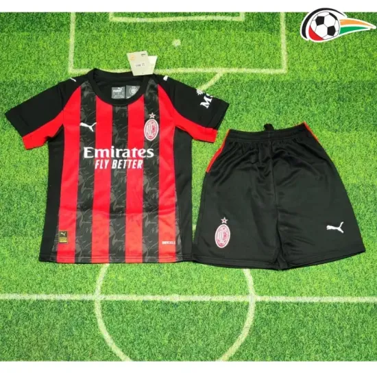 AC Milan Camiseta Qualidade TAILANDESA Home Primeiro Kit 2025/26 Infantil Vermelho/Preto AC Milan Camiseta Qualidade TAILANDESA Home Primeiro Kit 2025/26 Infantil Vermelho/Preto