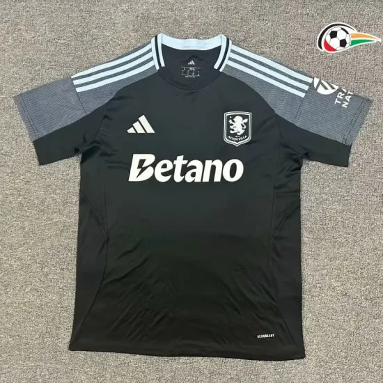 Aston Villa Camiseta Qualidade Premium Segundo Kit 2025/26 Preto