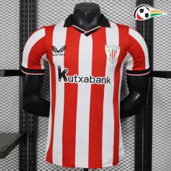 Athletic de Bilbao Camisa Baratas Local Primeiro Kit 2025/26 Versão Jogador Vermelho/Branco