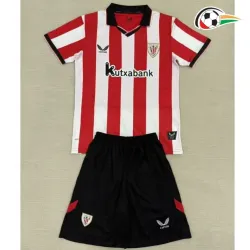Athletic de Bilbao Camiseta Qualidade TAILANDESA Primeiro Kit 2025/26 Infantil Vermelho/Branco