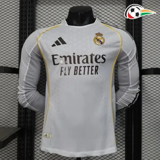 Camiseta Real Madrid Qualidade TAILANDESA Home 2025/26 Versão Jogador ML Branco Camiseta Real Madrid Qualidade TAILANDESA Home 2025/26 Versão Jogador ML Branco