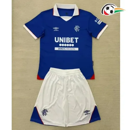 Camisola Rangers FC Qualidade TAILANDESA Local Primeiro Kit 2025/26 Niños Azul Camisola Rangers FC Qualidade TAILANDESA Local Primeiro Kit 2025/26 Niños Azul