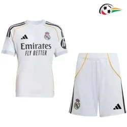 Equipacione Real Madrid Qualidade AAA Local Primeiro Kit 2025/26 Infantil Branco