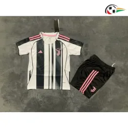 Camisa Juventus Futebol Home Primeiro Kit 2025/26 Niños Branco/Preto