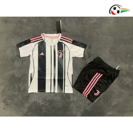 Camisa Juventus Futebol Home Primeiro Kit 2025/26 Niños Branco/Preto Camisa Juventus Futebol Home Primeiro Kit 2025/26 Niños Branco/Preto