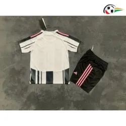 Camisa Juventus Futebol Home Primeiro Kit 2025/26 Niños Branco/Preto