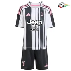 Juventus Equipacione Qualidade AAA Local Primeiro Kit 2025/26 Infantil Preto/Branco