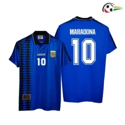 Equipacione MARADONA 10 Argentina Qualidade AAA Away Segundo Kit 1994 Retro Classicas Azul