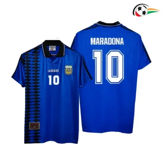Equipacione MARADONA 10 Argentina Qualidade AAA Away Segundo Kit 1994 Retro Classicas Azul