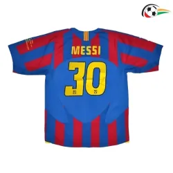 Equipacione MESSI 10 Barcelona Baratas Local Primeiro Kit 2005/06 Retro Classicas Vermelho/Azul