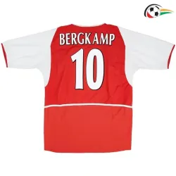BERGKAMP 10 Arsenal Camiseta Qualidade TAILANDESA Local Primeiro Kit 2003/04 Classicas Vermelho/Branco