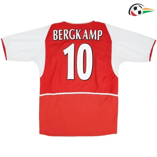 BERGKAMP 10 Arsenal Camiseta Qualidade TAILANDESA Local Primeiro Kit 2003/04 Classicas Vermelho/Branco