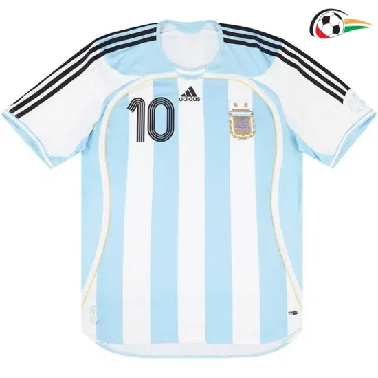 Camisa RIQUELME 10 Argentina Qualidade AAA Local Primeiro Kit 2006 Vintage Azul/Branco Camisa RIQUELME 10 Argentina Qualidade AAA Local Primeiro Kit 2006 Vintage Azul/Branco