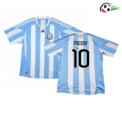 Equipacione MESSI 10 Argentina Futebol Local 2010 Retro Classicas Azul/Branco