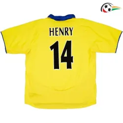 HENRY 14 Arsenal Camisa Baratas Visitante Segundo Kit 2003/04 Vintage Amarelo
