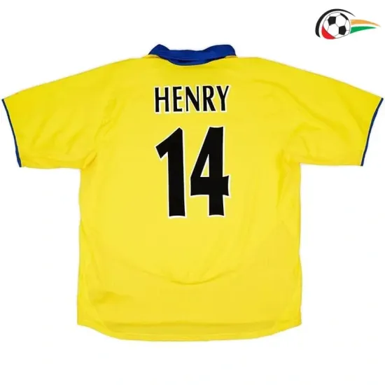 HENRY 14 Arsenal Camisa Baratas Visitante Segundo Kit 2003/04 Vintage Amarelo HENRY 14 Arsenal Camisa Baratas Visitante Segundo Kit 2003/04 Vintage Amarelo