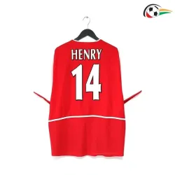 HENRY 14 Arsenal Camisola Replicas Primeiro Kit 2003/04 Retro Vermelho/Branco