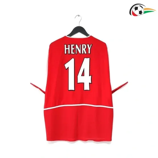 HENRY 14 Arsenal Camisola Replicas Primeiro Kit 2003/04 Retro Vermelho/Branco