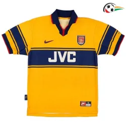 Camiseta BERGKAMP 10 Arsenal Replicas Away 1997/99 Classicas Amarelo/Azul