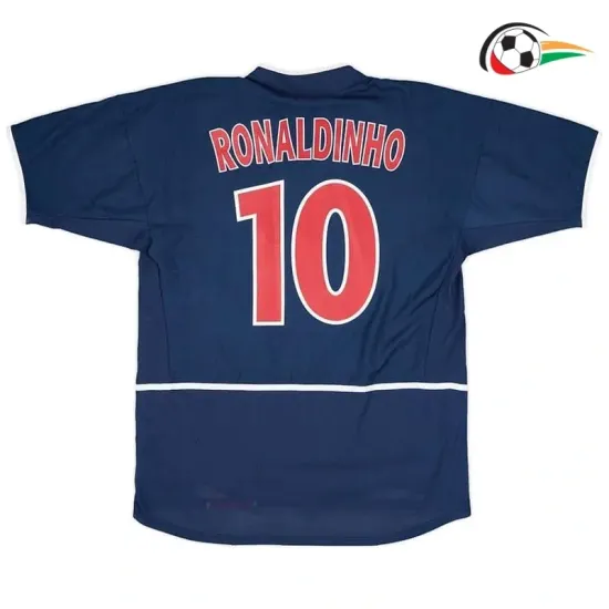 Camisola RONALDINHO 10 PSG Replicas Primeiro Kit 2002/03 Retro Classicas Azul Camisola RONALDINHO 10 PSG Replicas Primeiro Kit 2002/03 Retro Classicas Azul