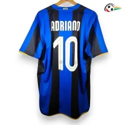 ADRIANO 10 Inter de Milán Camisa Baratas Local Primeiro Kit 2008/09 Retro Azul/Preto