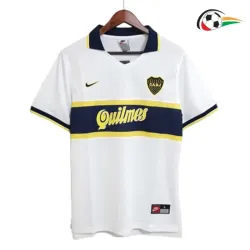 MARADONA 10 Boca Juniors Camisa Futebol Away Segundo Kit 1996/97 Retro Branco/Preto