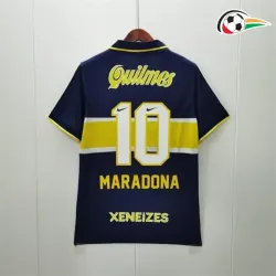 MARADONA 10 Boca Juniors Camiseta Replicas Primeiro Kit 1996/97 Vintage Preto/Amarelo