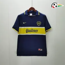 MARADONA 10 Boca Juniors Camiseta Replicas Primeiro Kit 1996/97 Vintage Preto/Amarelo