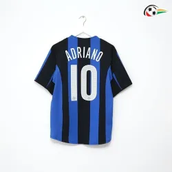 ADRIANO 10 Inter de Milán Camiseta Qualidade TAILANDESA Home 2004/05 Vintage Azul/Preto