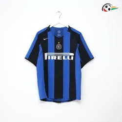 ADRIANO 10 Inter de Milán Camiseta Qualidade TAILANDESA Home 2004/05 Vintage Azul/Preto