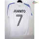 Camisa JUANITO 7 Real Madrid Futebol Primeiro Kit 1984/85 Retro Branco Camisa JUANITO 7 Real Madrid Futebol Primeiro Kit 1984/85 Retro Branco