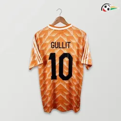 Camisola GULLIT 10 Holanda Qualidade Premium Home Primeiro Kit 1988 Retro Classicas Laranja