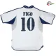 FIGO 10 Real Madrid Camisola Qualidade TAILANDESA Local Primeiro Kit 2000/01 Retro Classicas Branco