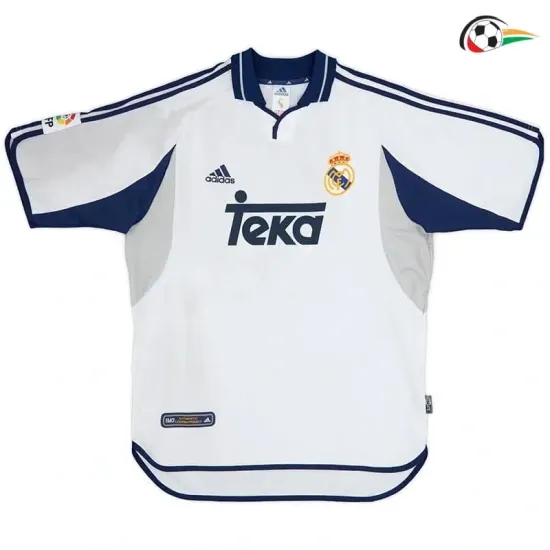 FIGO 10 Real Madrid Camisola Qualidade TAILANDESA Local Primeiro Kit 2000/01 Retro Classicas Branco