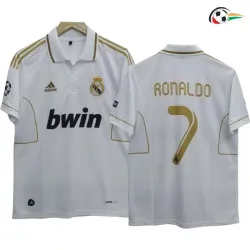 RONALDO 7 Real Madrid Camiseta Qualidade Premium Local 2011/12 Vintage Branco
