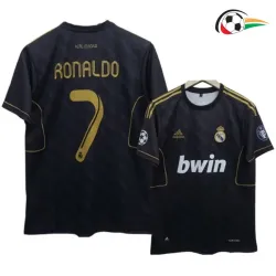 RONALDO 7 Real Madrid Equipacione Futebol Away 2011/12 Classicas Preto