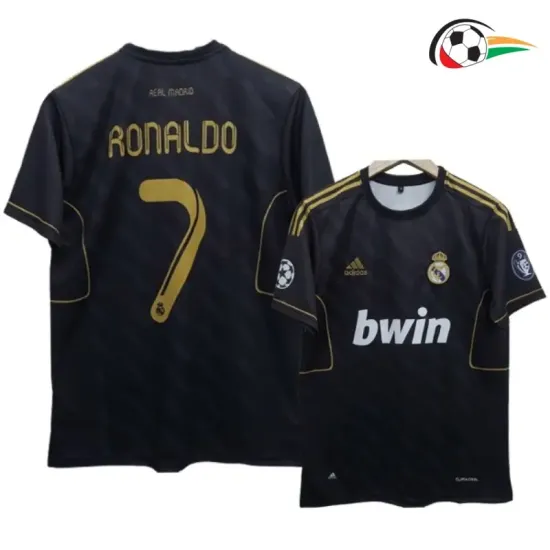 RONALDO 7 Real Madrid Equipacione Futebol Away 2011/12 Classicas Preto RONALDO 7 Real Madrid Equipacione Futebol Away 2011/12 Classicas Preto