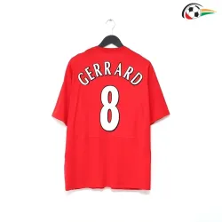 Camisa GERRARD 8 Liverpool Qualidade AAA Home 2004/05 Vintage Vermelho