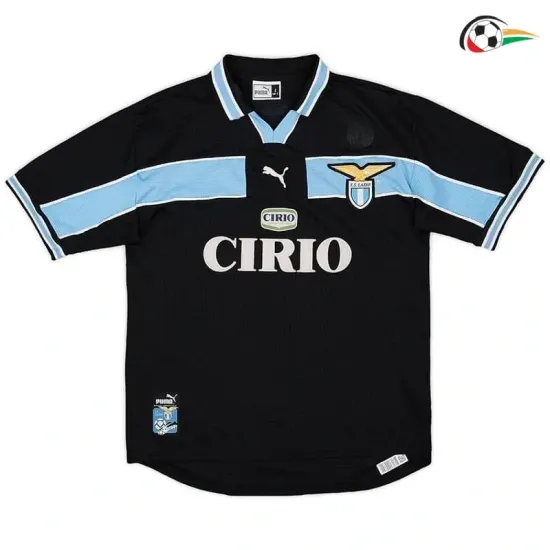 Camiseta NEDVED 18 Lazio Qualidade TAILANDESA Thrid Terceiro Kit 1998/99 Vintage Preto/Azul