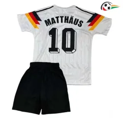 MATTHÄUS 10 Alemania Camisola Qualidade Premium Local Primeiro Kit 1990 Retro (Camisola + Calções) Branco/Preto