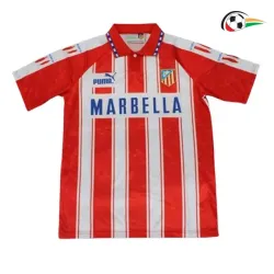 Equipacione SIMEONE 14 Atlético de Madrid Baratas Primeiro Kit 1994/95 Retro Classicas Vermelho/Branco