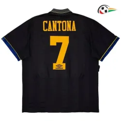 Equipacione CANTONA 7 Manchester United Qualidade AAA Segundo Kit 1993/94 Retro Classicas Preto 