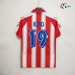 KIKO 19 Atlético de Madrid Camisola Qualidade TAILANDESA Local Primeiro Kit 1994/95 Retro Vermelho/Branco