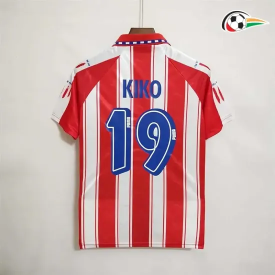 KIKO 19 Atlético de Madrid Camisola Qualidade TAILANDESA Local Primeiro Kit 1994/95 Retro Vermelho/Branco KIKO 19 Atlético de Madrid Camisola Qualidade TAILANDESA Local Primeiro Kit 1994/95 Retro Vermelho/Branco
